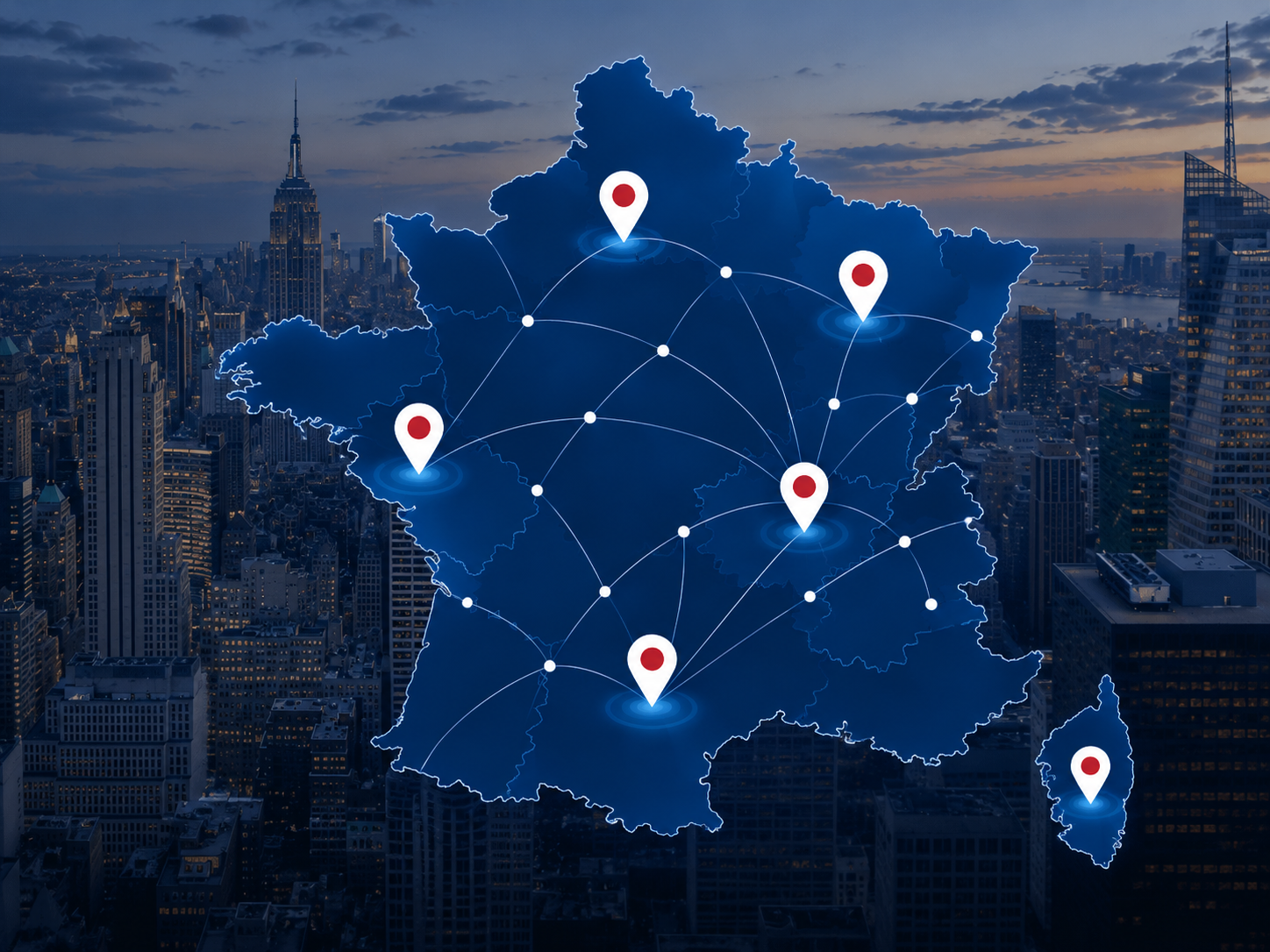 Carte des centres Concordia en France